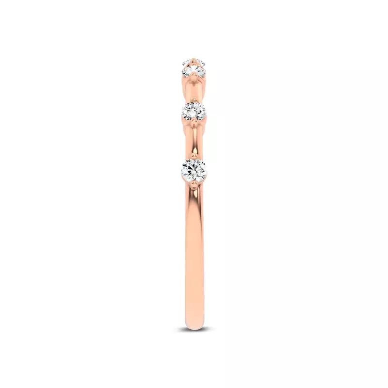 14K Rose Gold Starlight Spaced Round Diamond Band