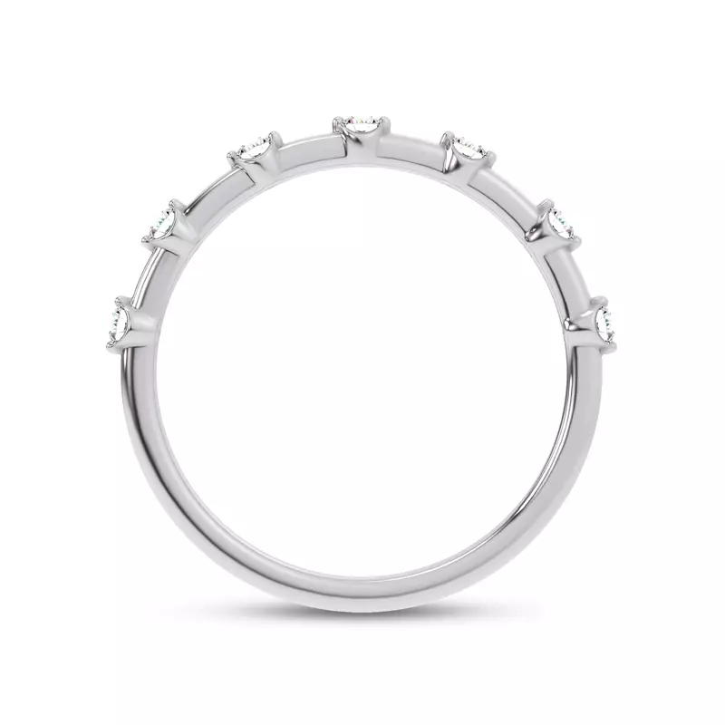 18K White Gold Starlight Spaced Round Diamond Band