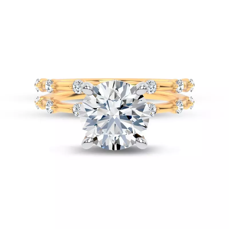 18K Yellow Gold Starlight Spaced Round Diamond Band