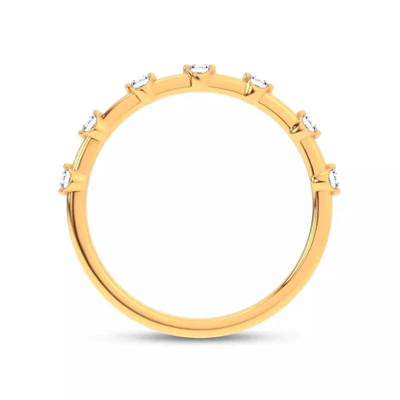 18K Yellow Gold Starlight Spaced Round Diamond Band