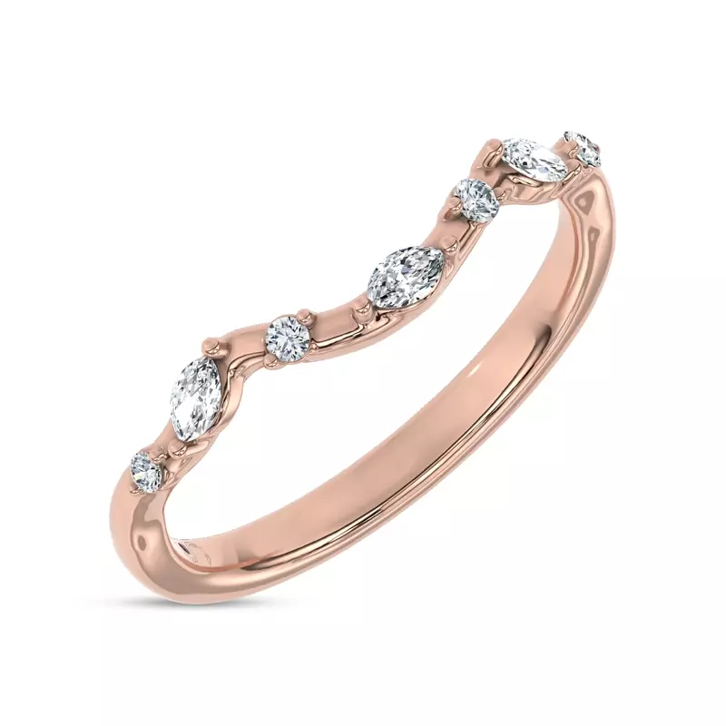 14K Rose Gold Petal Veil Band by Christian Siriano