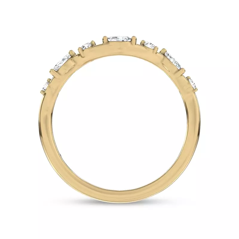 14K Yellow Gold Petal Veil Band by Christian Siriano