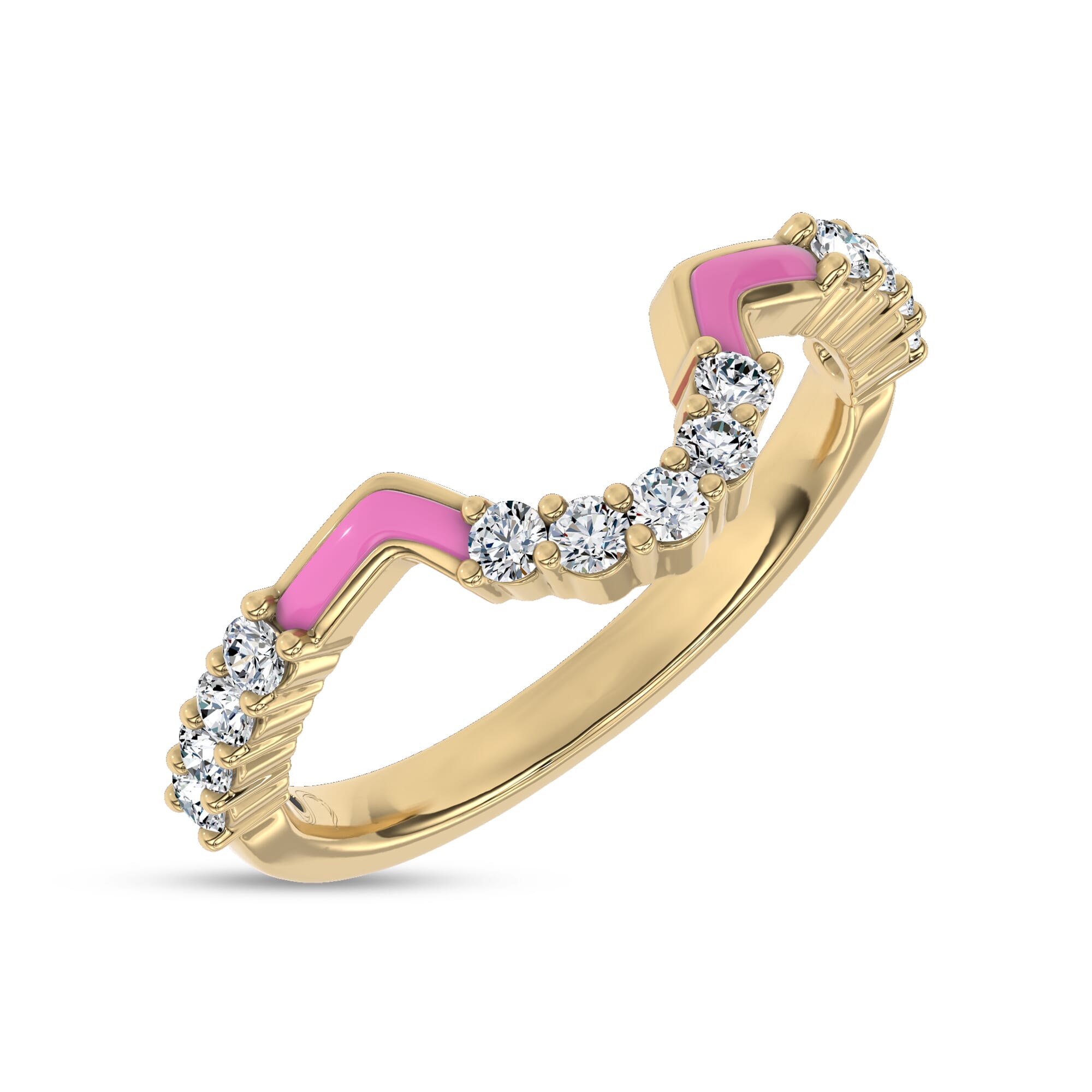 18K Yellow Gold Rosavé Contour Band by Christian Siriano