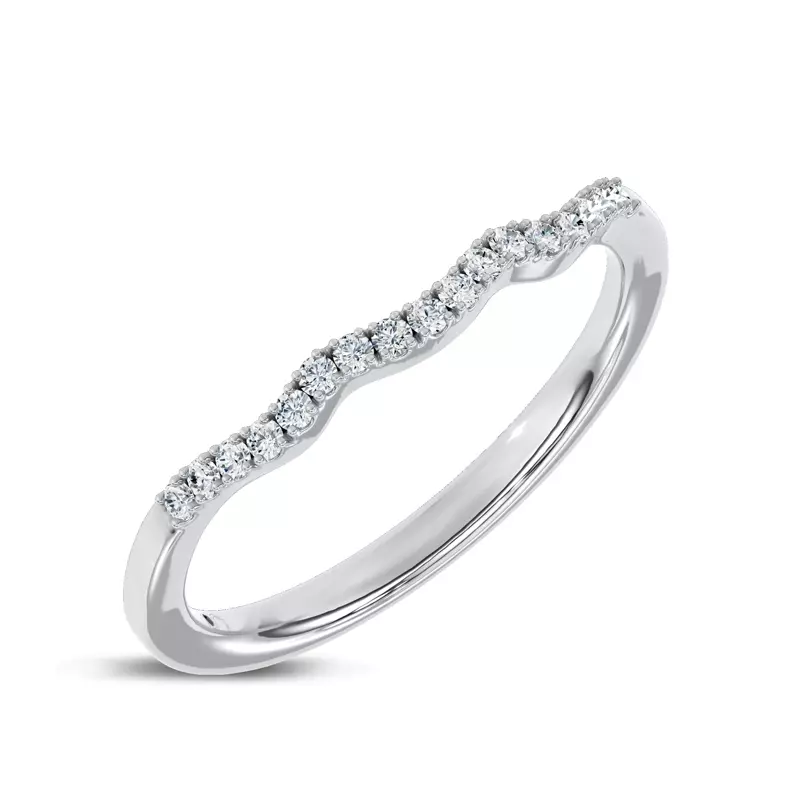 14K White Gold Kerry Contour Pavé Lab Band