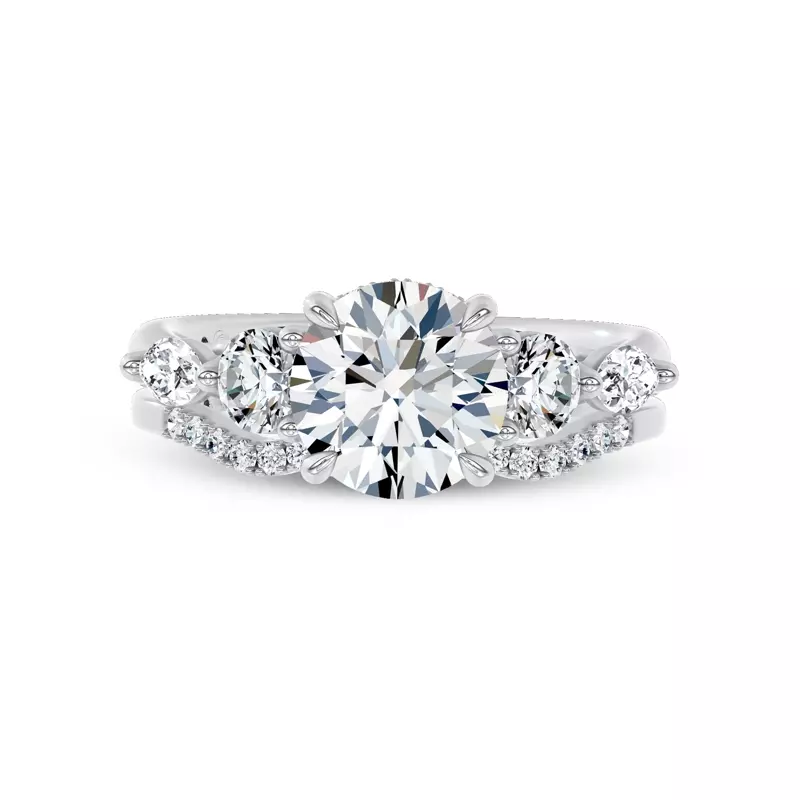 14K White Gold Kerry Contour Pavé Lab Band