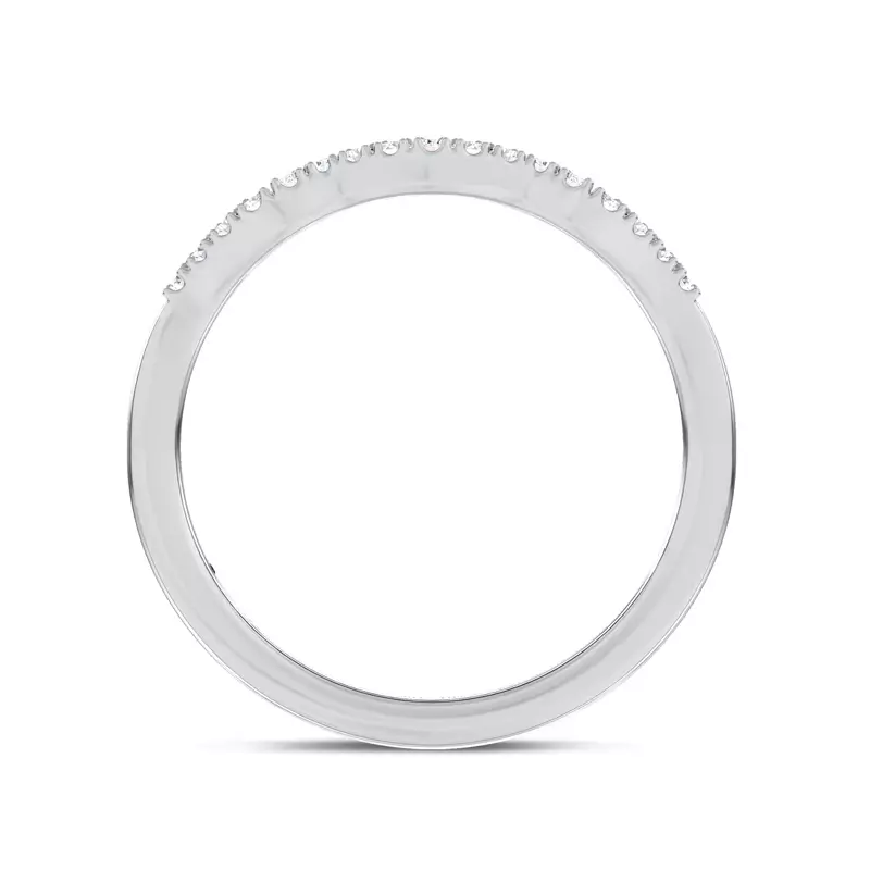 14K White Gold Kerry Contour Pavé Lab Band