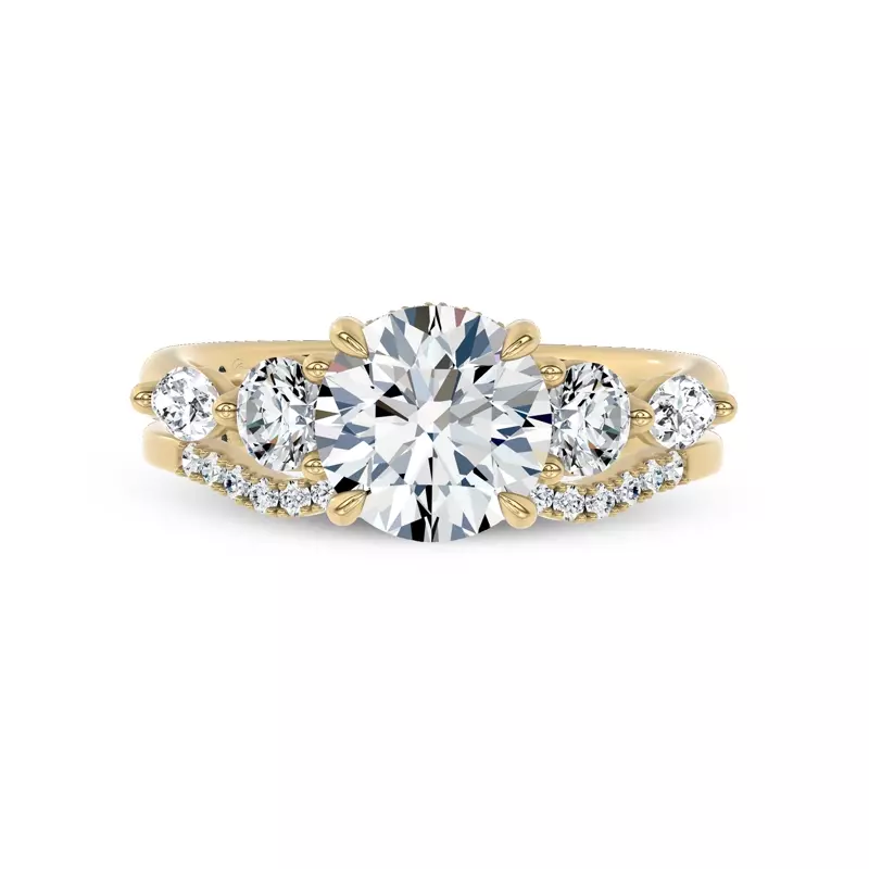 14K Yellow Gold Kerry Contour Pavé Band