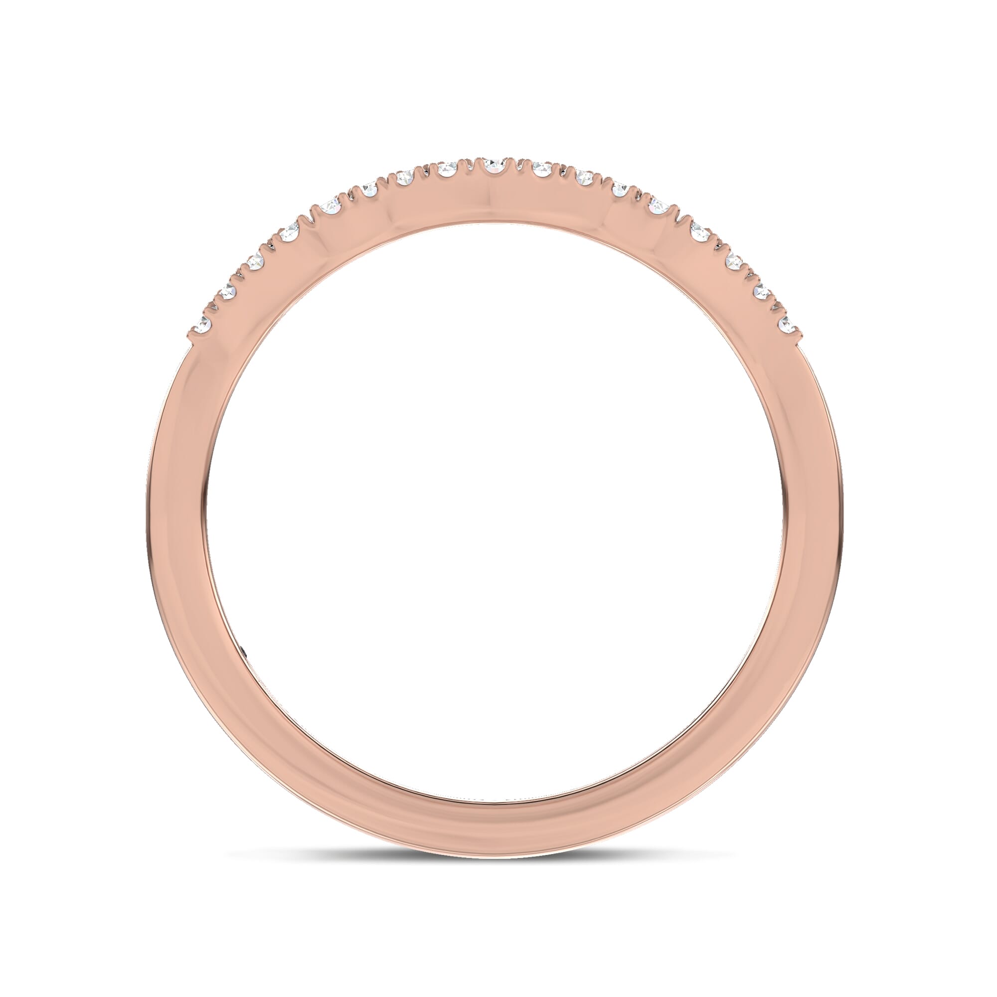18K Rose Gold Kerry Contour Pavé Lab Band