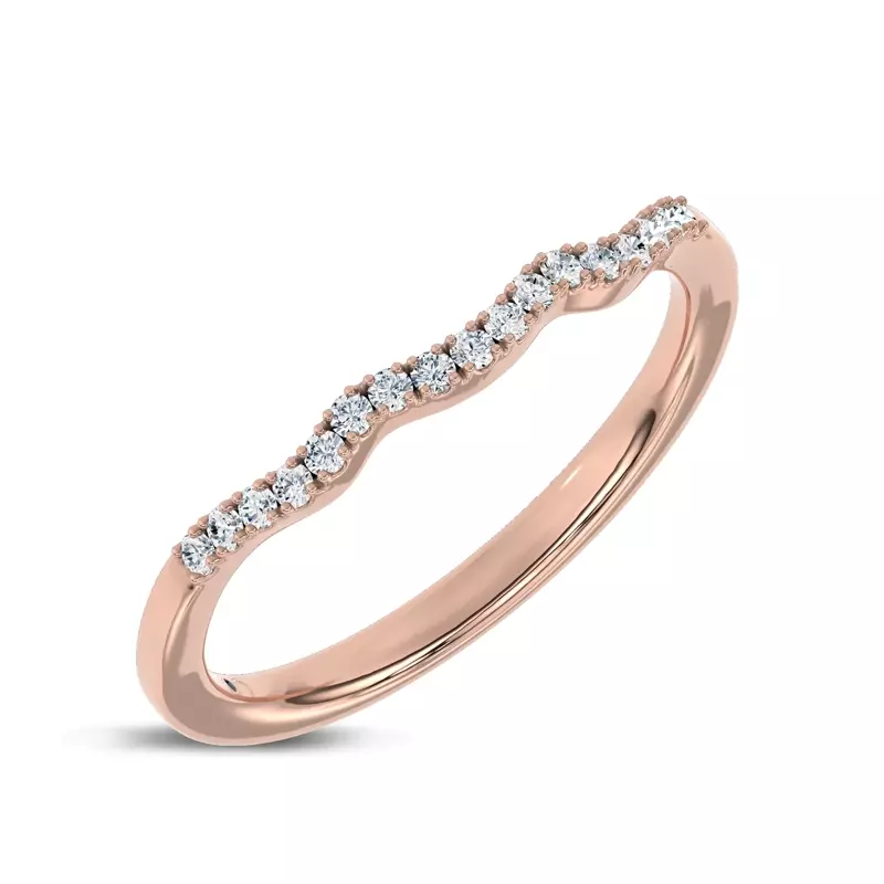 18K Rose Gold Kerry Contour Pavé Band