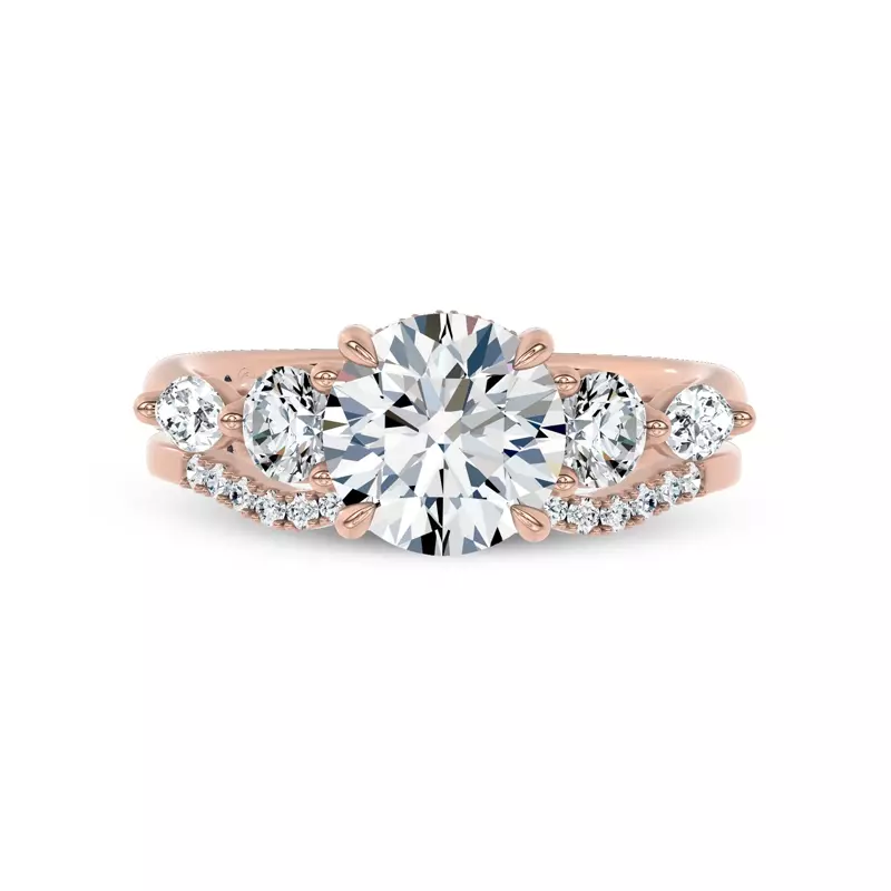 18K Rose Gold Kerry Contour Pavé Band