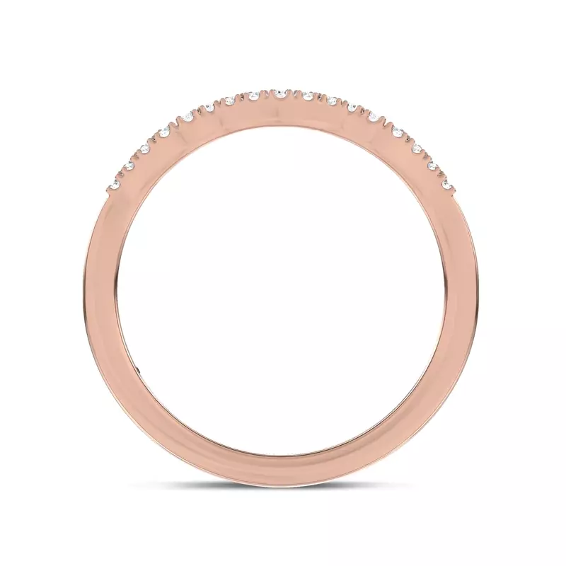 18K Rose Gold Kerry Contour Pavé Band