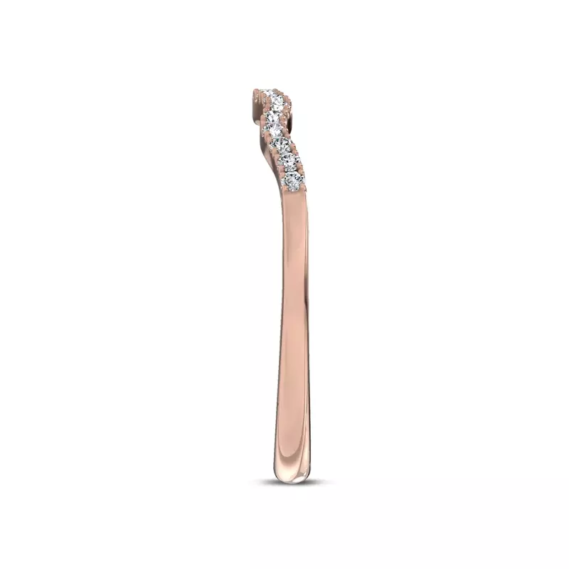 18K Rose Gold Kerry Contour Pavé Band