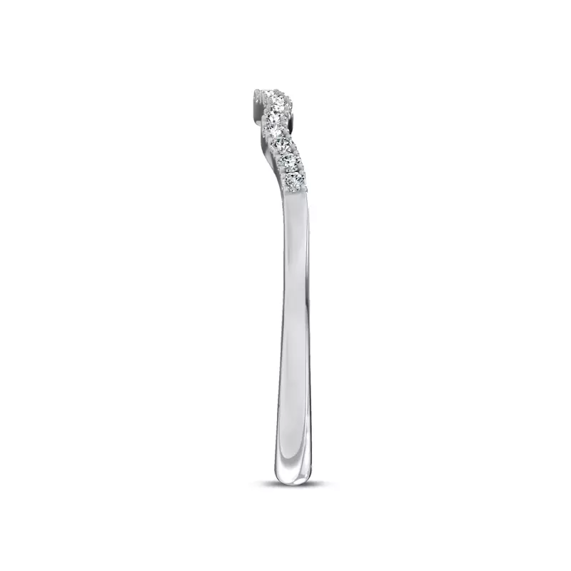 18K White Gold Kerry Contour Pavé Band