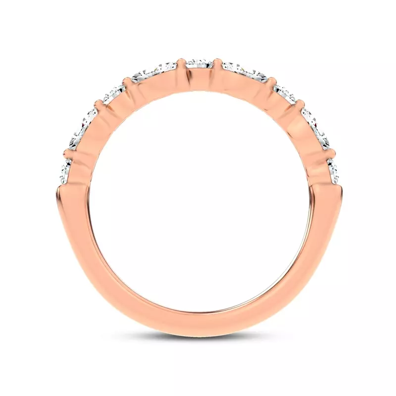 14K Rose Gold Serenity Marquise And Round Diamond Band