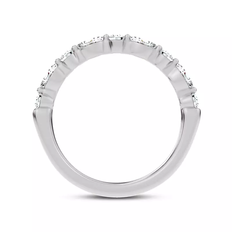 18K White Gold Serenity Marquise And Round Diamond Band