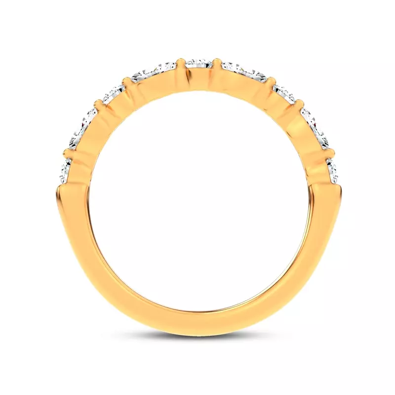 18K Yellow Gold Serenity Marquise And Round Diamond Band