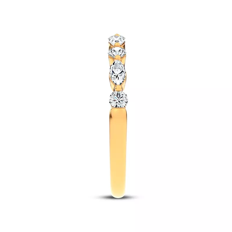 18K Yellow Gold Serenity Marquise And Round Diamond Band