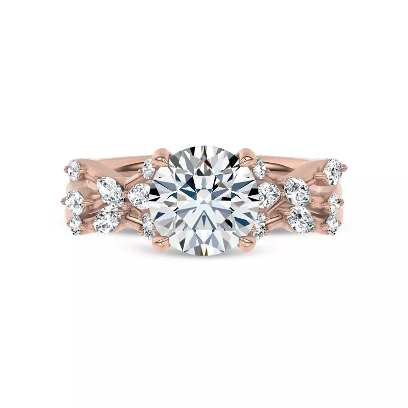 14K Rose Gold Jardin Valentina Mixed Shape Lab Band by Christian Siriano
