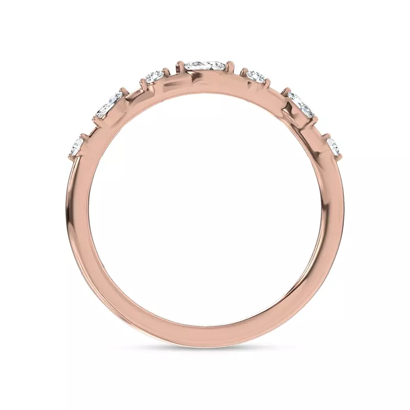 14K Rose Gold Jardin Valentina Mixed Shape Band by Christian Siriano