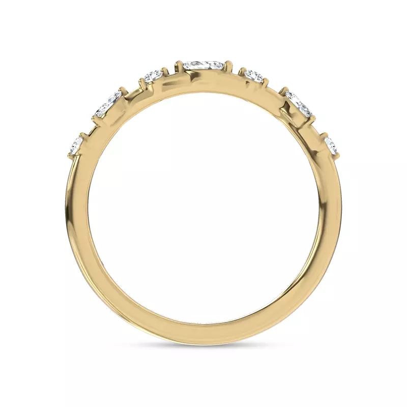 14K Yellow Gold Jardin Valentina Mixed Shape Lab Band by Christian Siriano