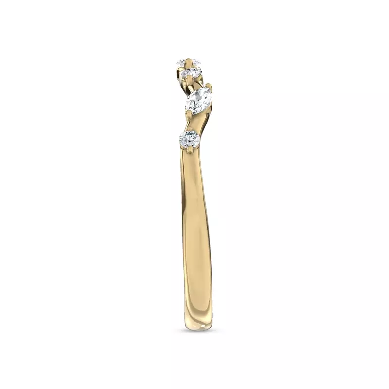 14K Yellow Gold Jardin Valentina Mixed Shape Lab Band by Christian Siriano