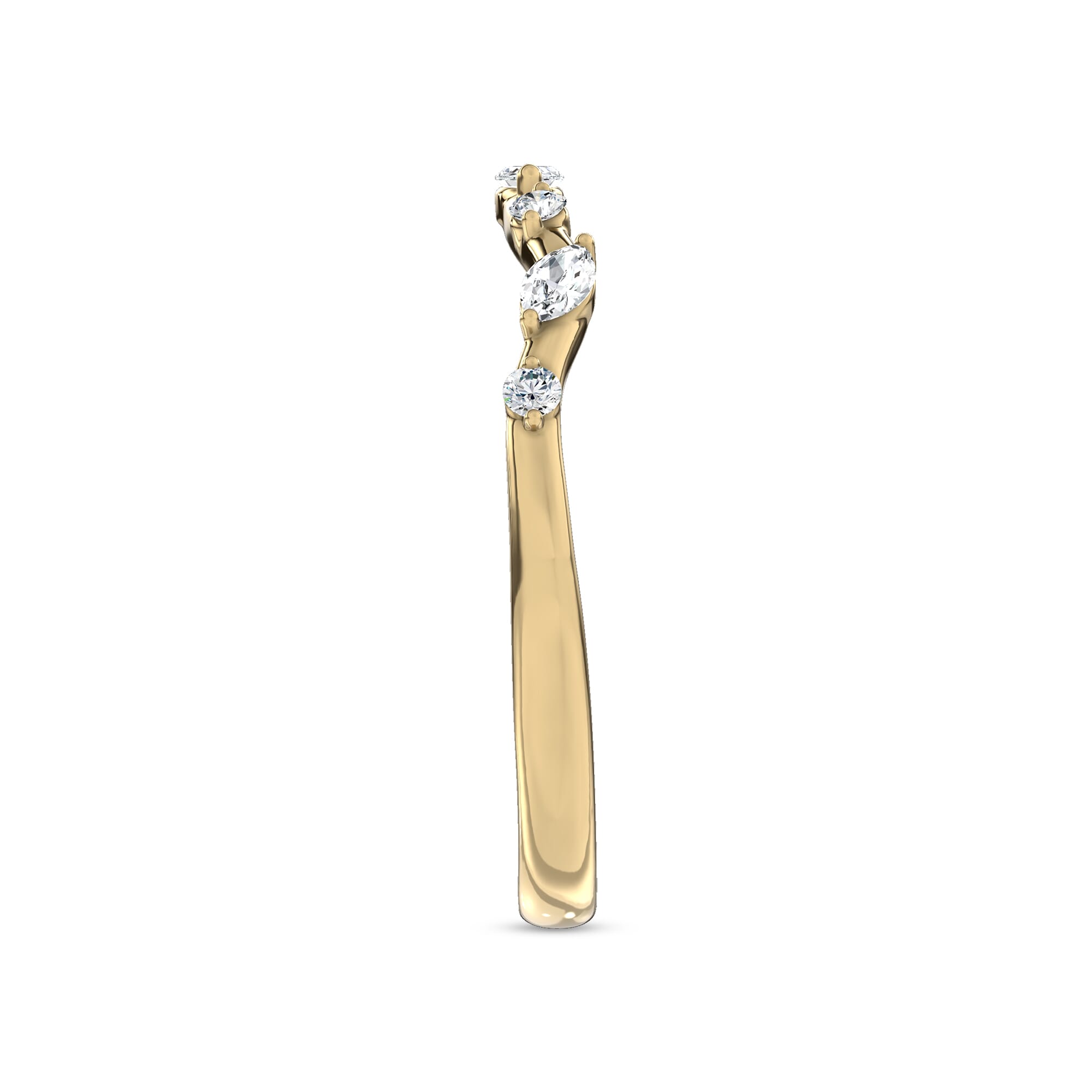 18K Yellow Gold Jardin Valentina Mixed Shape Lab Band by Christian Siriano