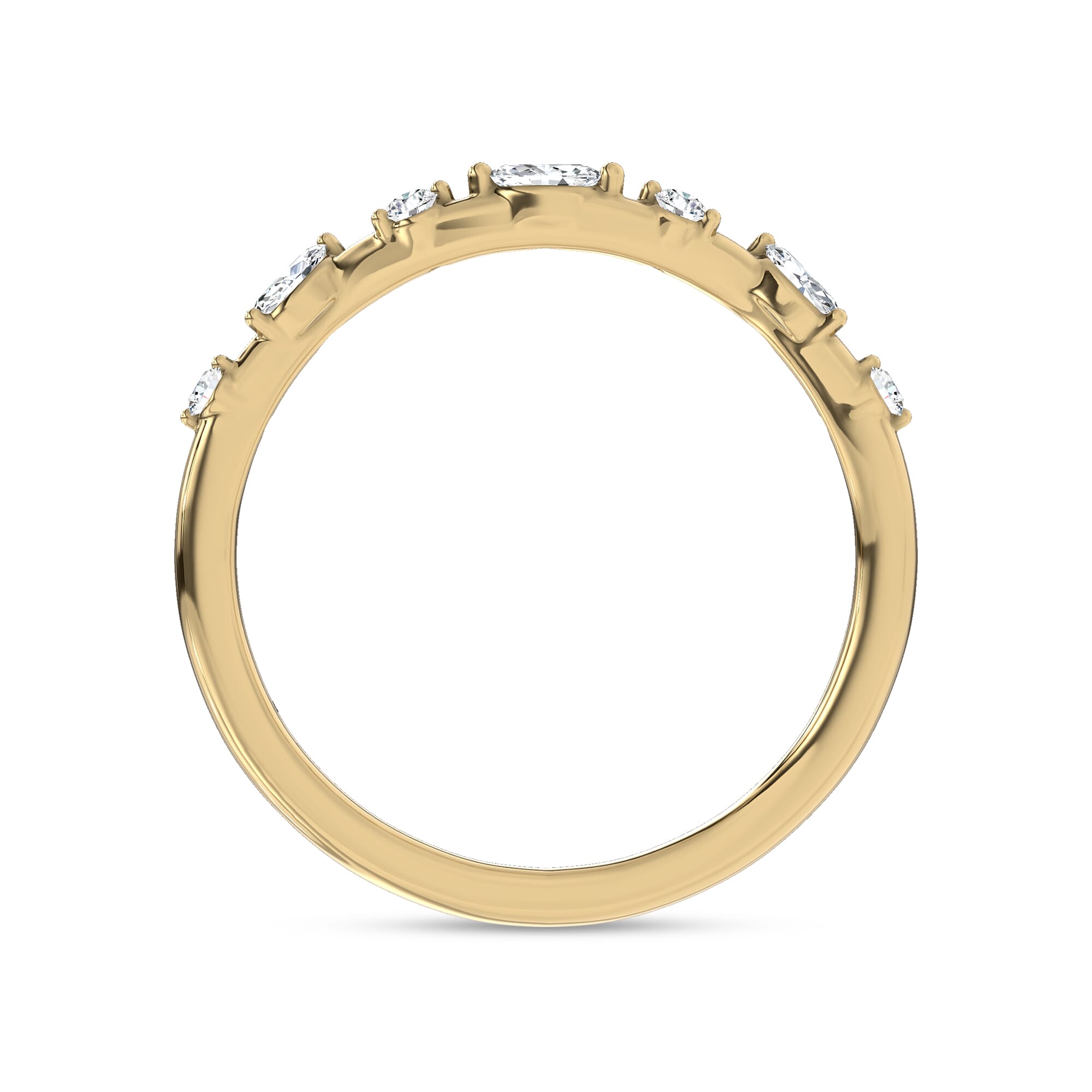 18K Yellow Gold Jardin Valentina Mixed Shape Band by Christian Siriano