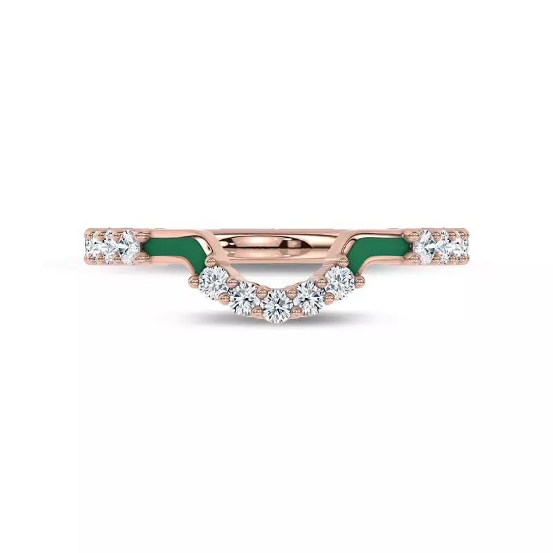 Colvivre Green Ceramic Contoured Pavé Lab Band by Christian Siriano
