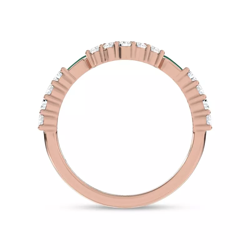 14K Rose Gold Colvivre Green Ceramic Contoured Pavé Lab Band by Christian Siriano
