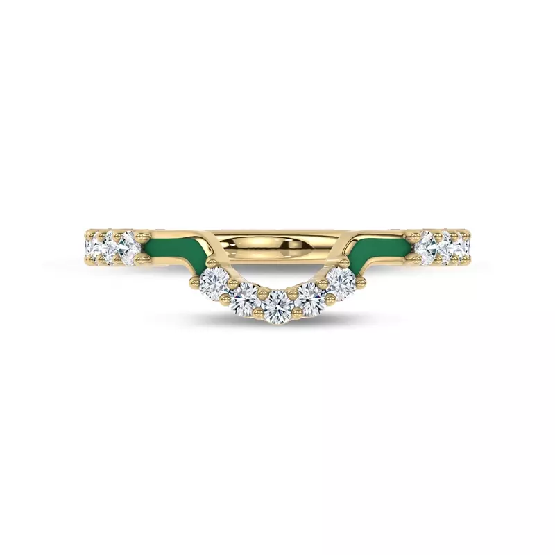 Colvivre Green Ceramic Contoured Pavé Lab Band by Christian Siriano