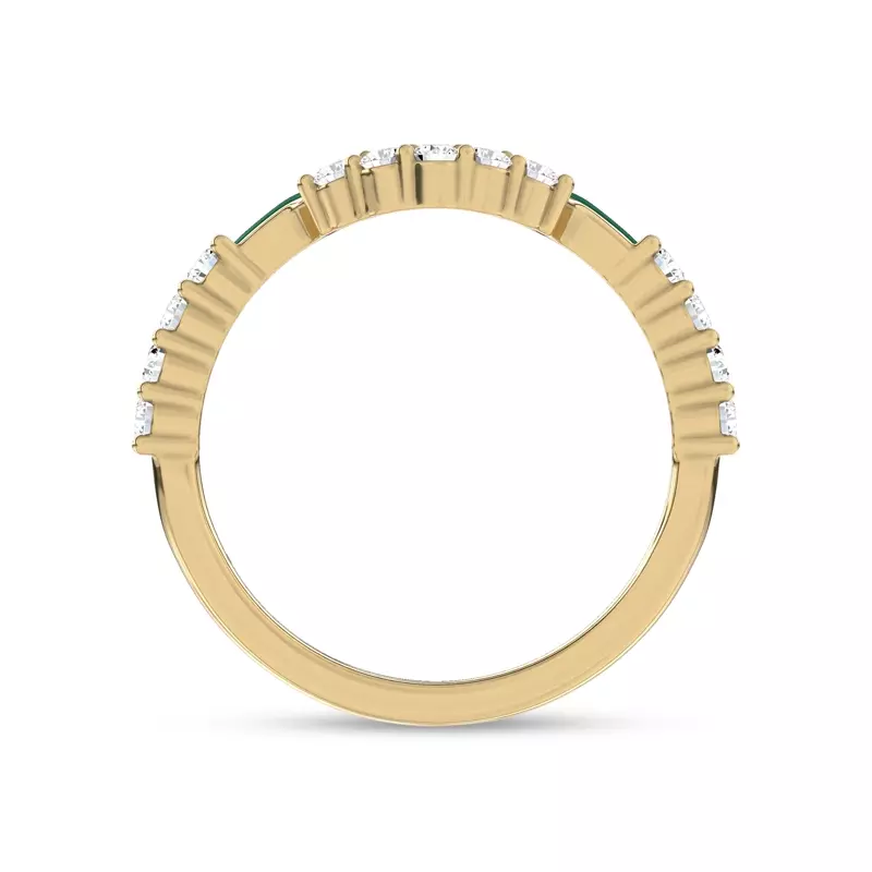 14K Yellow Gold Colvivre Green Ceramic Contoured Pavé Lab Band by Christian Siriano