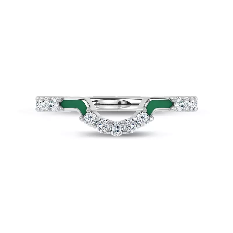 Colvivre Green Ceramic Contoured Pavé Lab Band by Christian Siriano