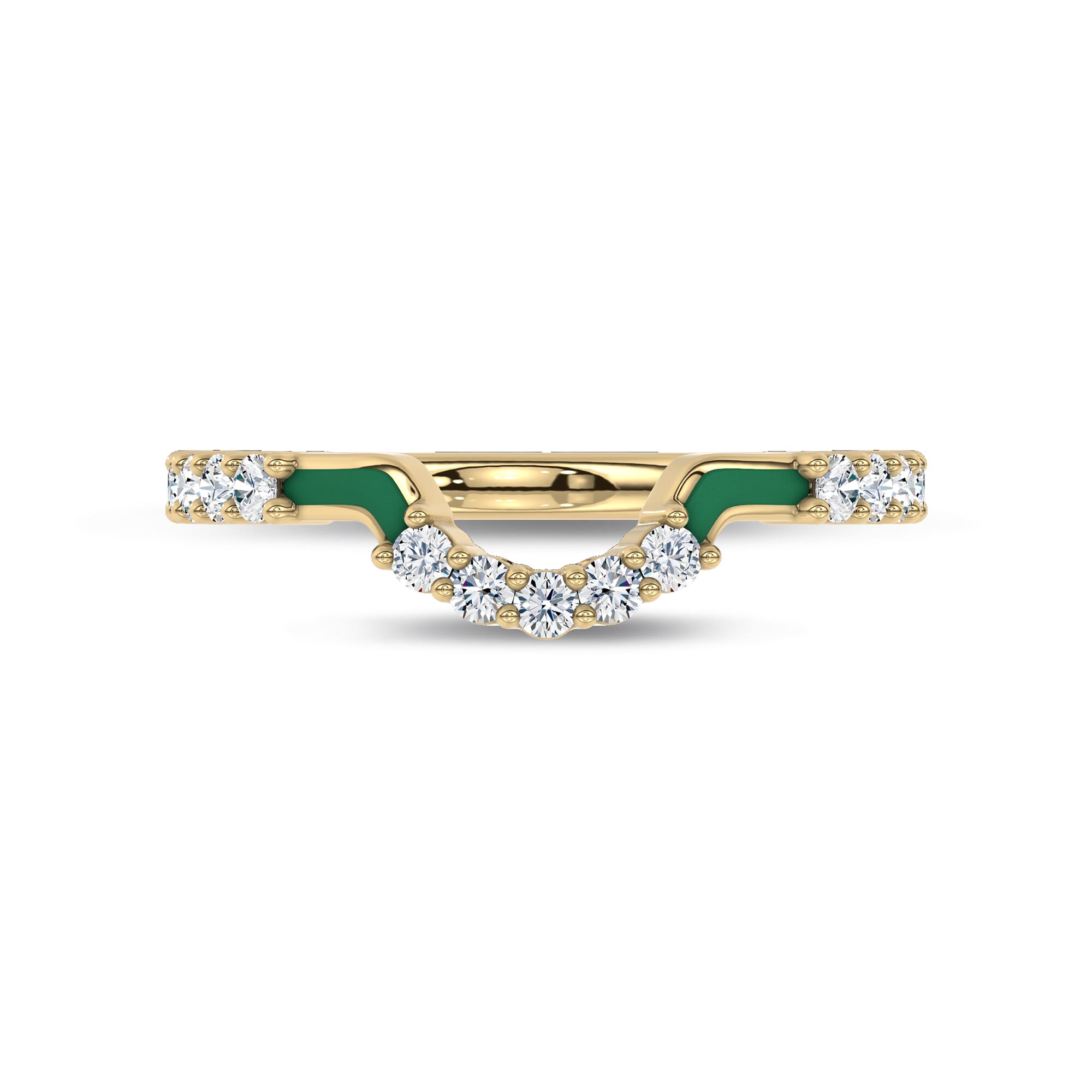 Colvivre Green Ceramic Contoured Pavé Band by Christian Siriano