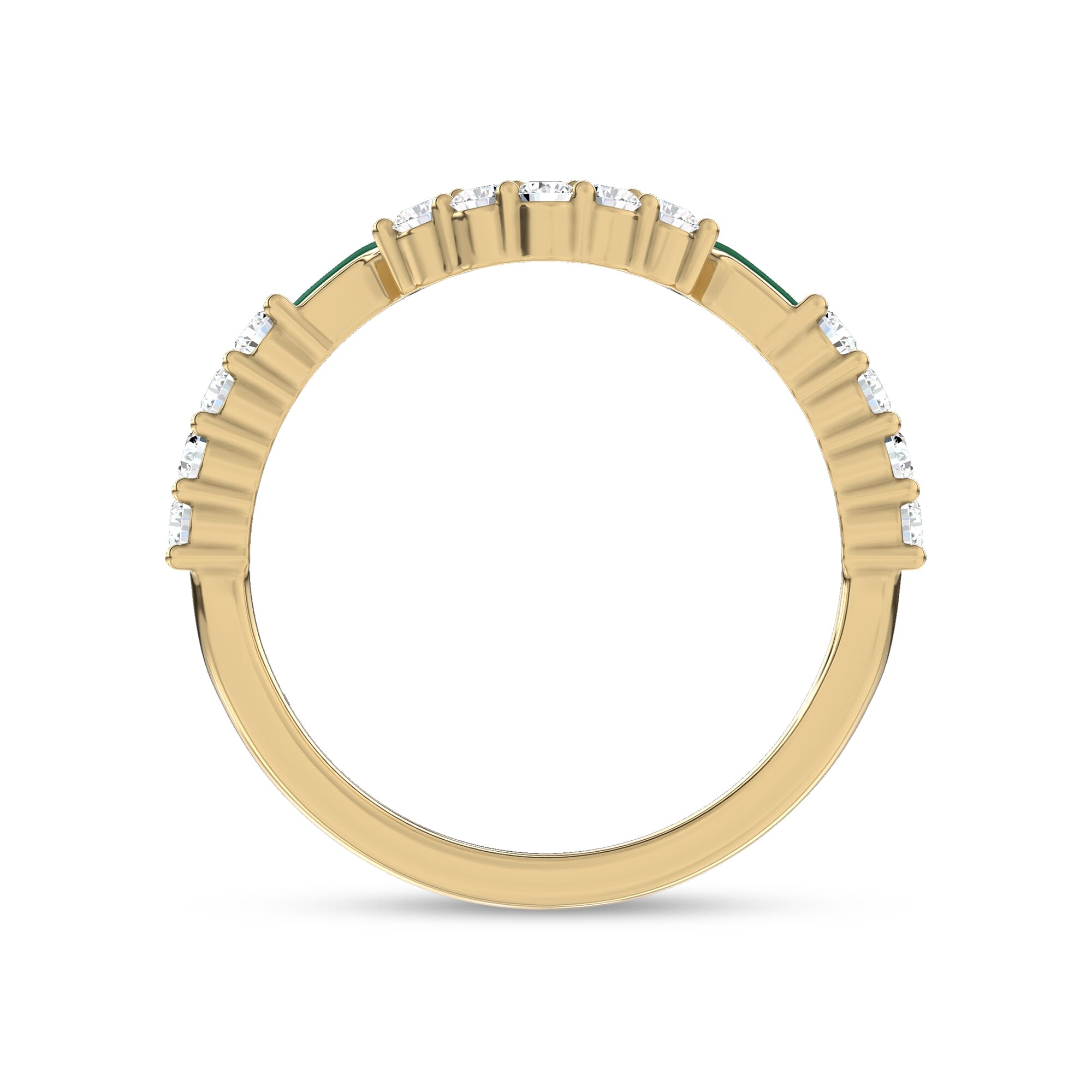 18K Yellow Gold Colvivre Green Ceramic Contoured Pavé Band by Christian Siriano