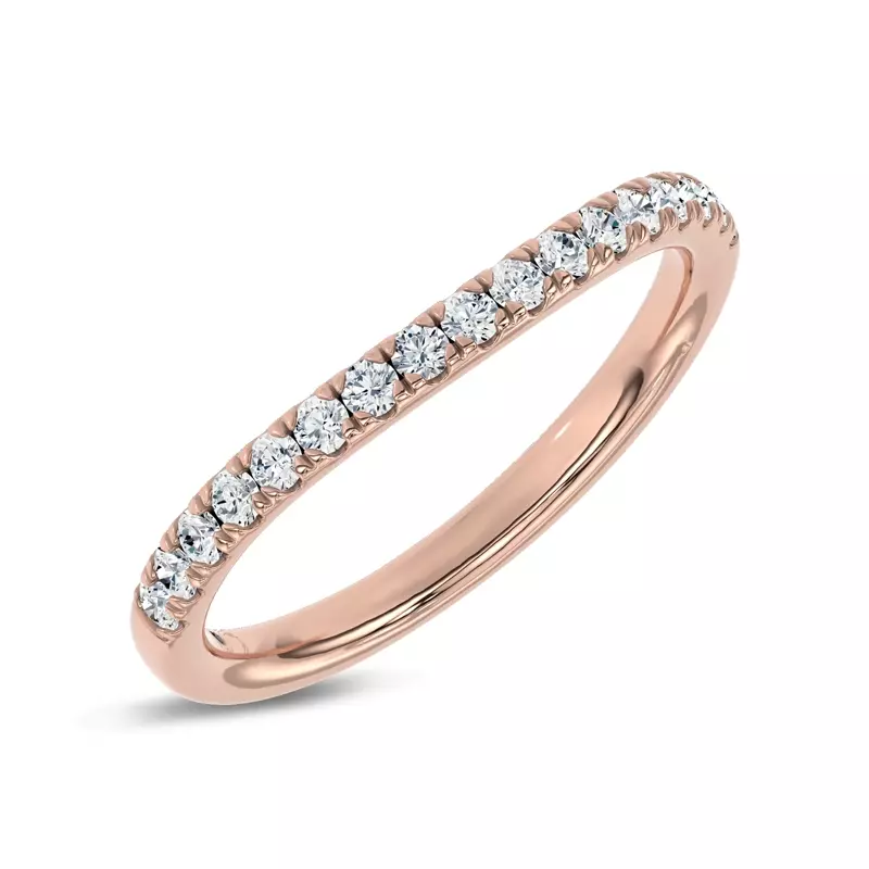14K Rose Gold Classic Contoured Pavé Lab Band by Christian Siriano