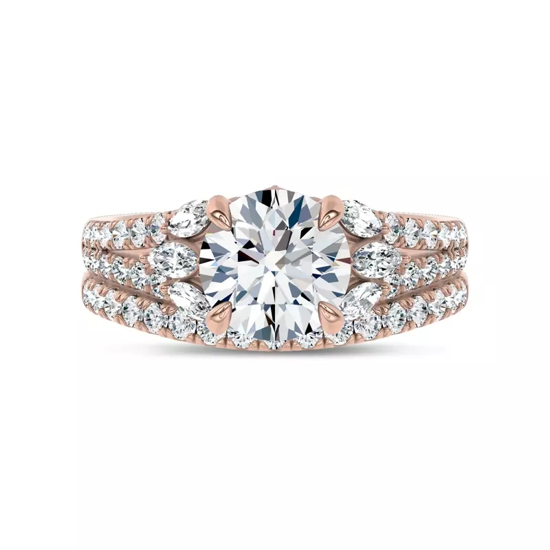 14K Rose Gold Classic Contoured Pavé Band by Christian Siriano