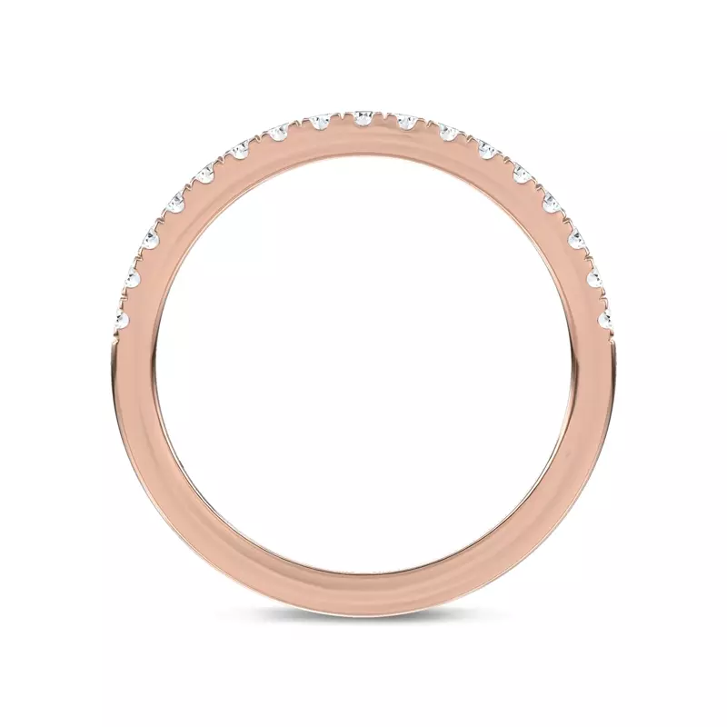 14K Rose Gold Classic Contoured Pavé Band by Christian Siriano