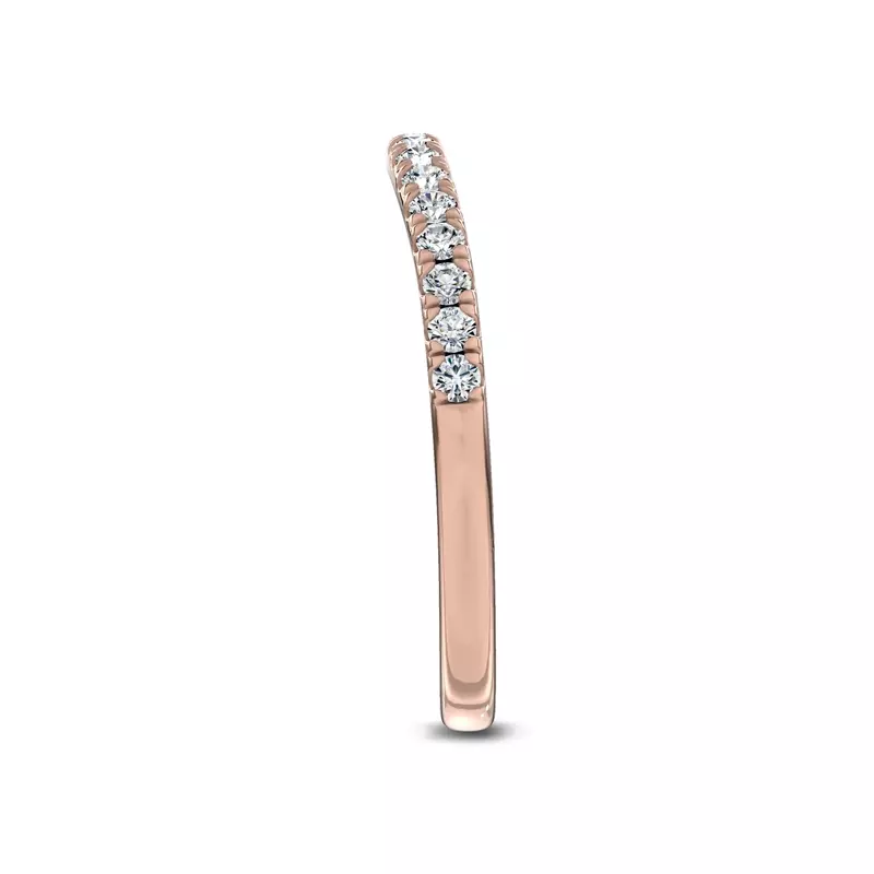 14K Rose Gold Classic Contoured Pavé Band by Christian Siriano