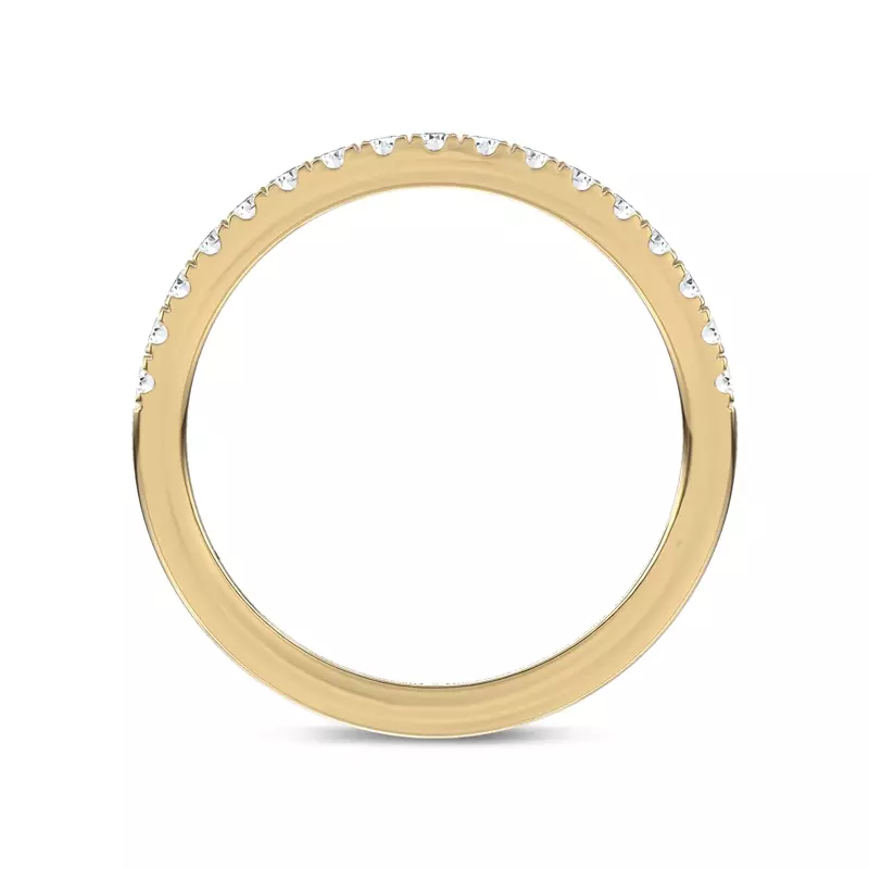 14K Yellow Gold Classic Contoured Pavé Lab Band by Christian Siriano