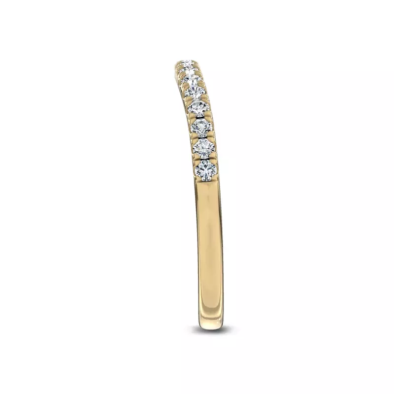 14K Yellow Gold Classic Contoured Pavé Lab Band by Christian Siriano