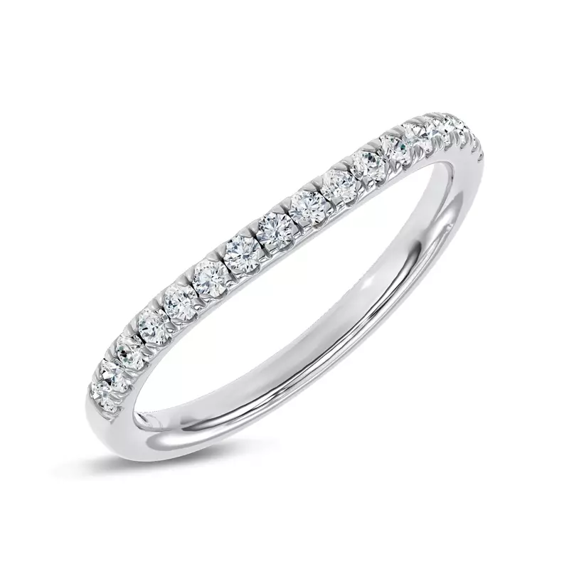 Platinum Classic Contoured Pavé Lab Band by Christian Siriano