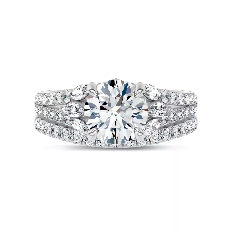 Platinum Classic Contoured Pavé Lab Band by Christian Siriano