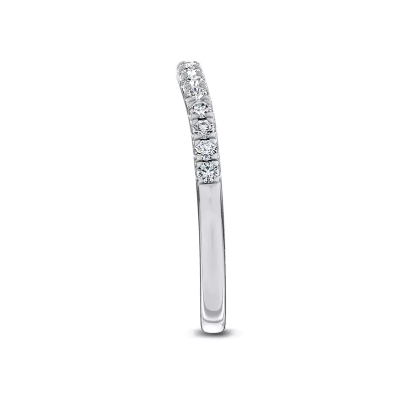Platinum Classic Contoured Pavé Lab Band by Christian Siriano
