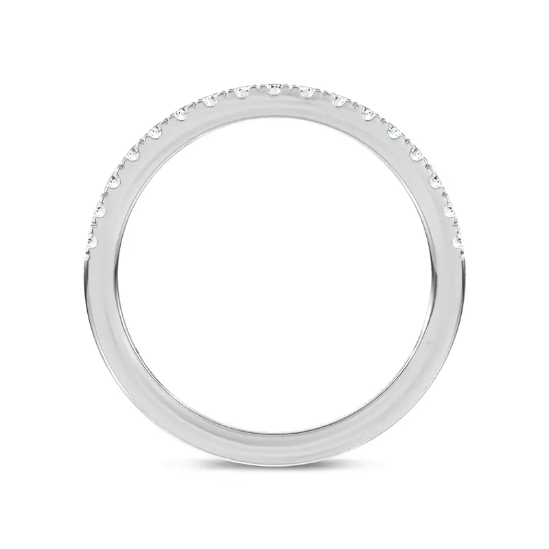 Platinum Classic Contoured Pavé Band by Christian Siriano
