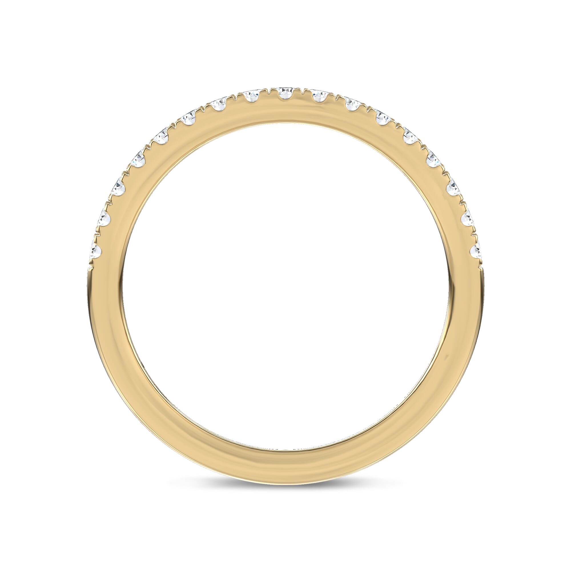 18K Yellow Gold Classic Contoured Pavé Lab Band by Christian Siriano