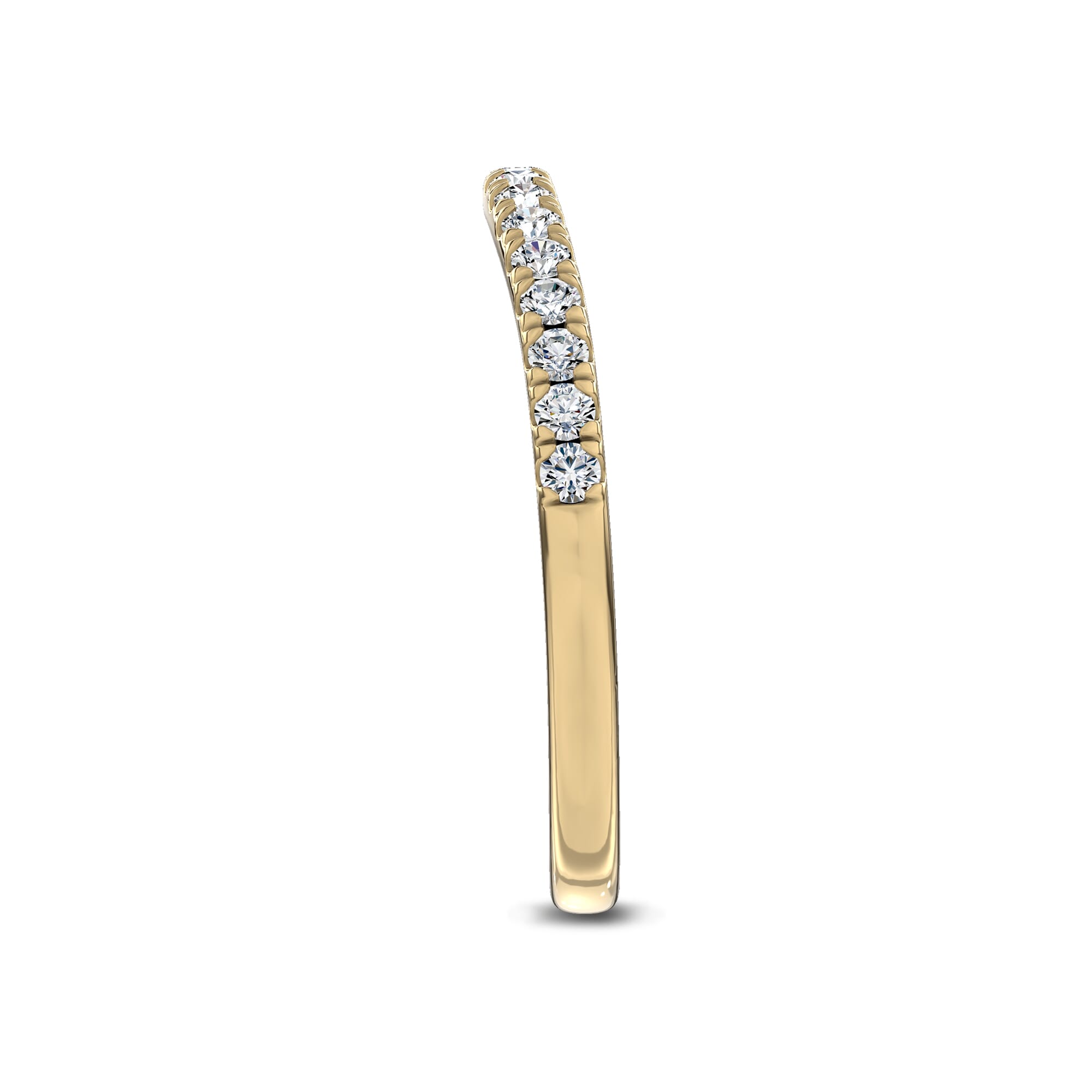 18K Yellow Gold Classic Contoured Pavé Lab Band by Christian Siriano