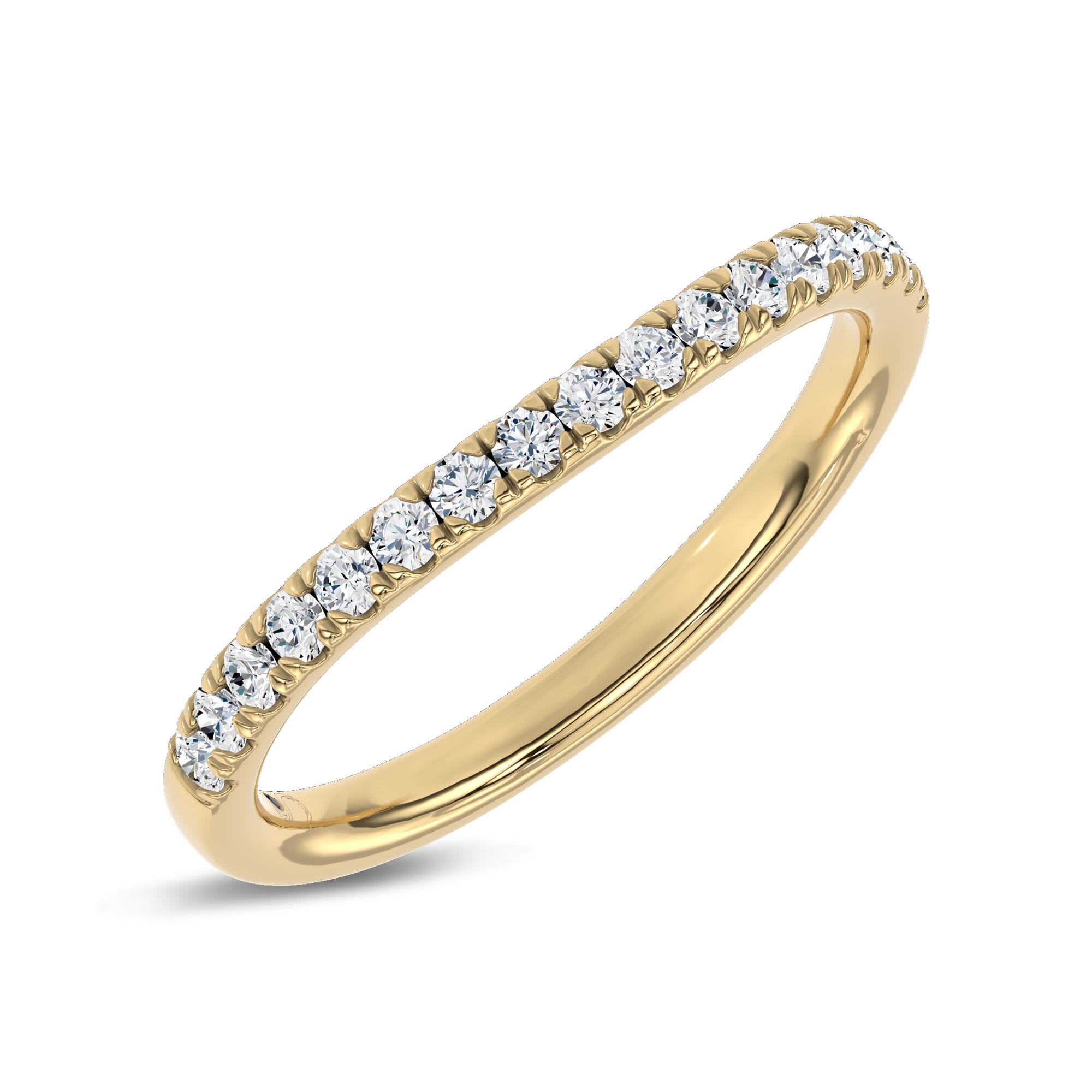 18K Yellow Gold Classic Contoured Pavé Band by Christian Siriano