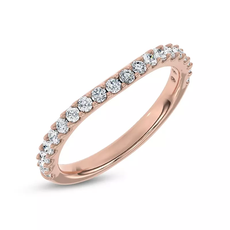 14K Rose Gold Perelle Contour Pavé Band