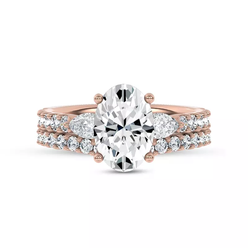 14K Rose Gold Perelle Contour Pavé Band