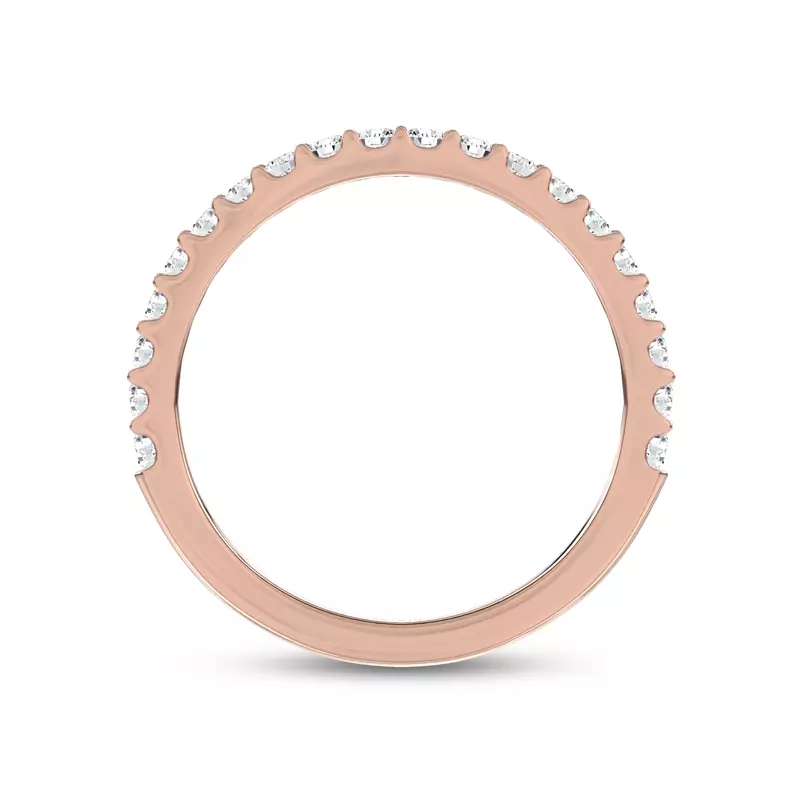 14K Rose Gold Perelle Contour Pavé Band